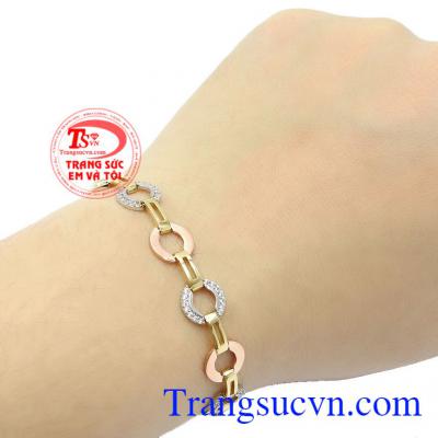 Thích hợp làm quà tặng cho người thân và bạn bè,Lắc tay nữ vàng phong cách