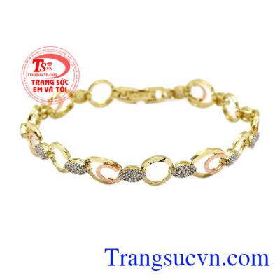 Lắc tay nữ vàng thanh lịch được chế tác theo công nghệ Hàn Quốc từ vàng 18k chất lượng,Lắc tay nữ vàng thanh lịch