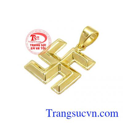 Đó là ký hiệu của sự cát tường, tướng tốt và vẻ đẹp của Đức Phật,Mặt dây nữ vàng chữ Vạn