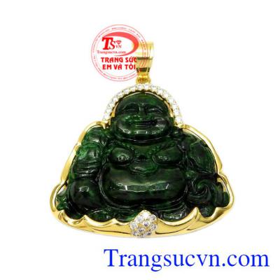 Mặt dây vàng Jadeite Phật Di Lặc