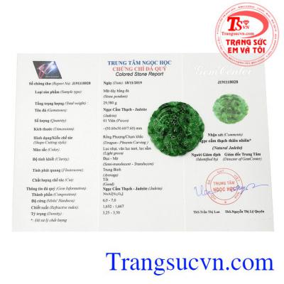 gọc cẩm thạch thiên nhiên hợp phong thủy. Mặt ngọc cẩm thạch long phụng. 