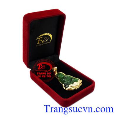 Mặt phật A Di Đà Jadeite bọc vàng bảo hành 12 tháng.