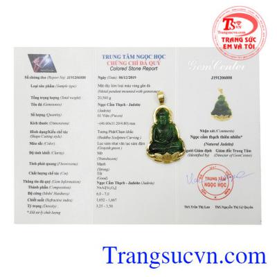 Mặt phật A Di Đà Jadeite bọc vàng 14k