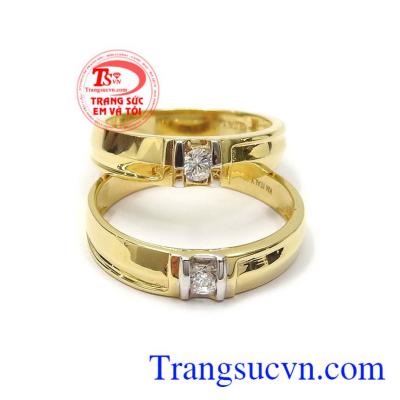 Nhập khẩu nguyên chiếc thiết kế mới lạ, độc đáo, tinh xảo Nhẫn cưới tình yêu hòa hợp