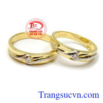 Nhẫn cưới vàng tây bình an vàng 18k bền đẹp, chất lượng, mẫu mã mới lạ, độc đáo