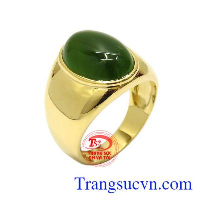 Nhẫn nam Nephrite may mắn vàng 10k kiểu dáng đẹp, thiết kế tinh xảo, độc đáo