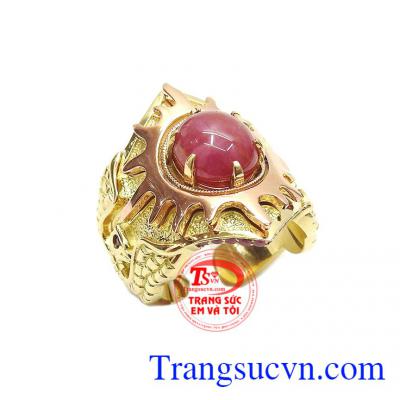 Nhẫn nam ruby mặt trời