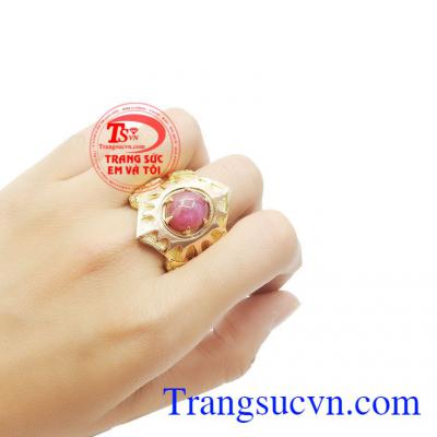 Nhẫn nam ruby mặt trời
