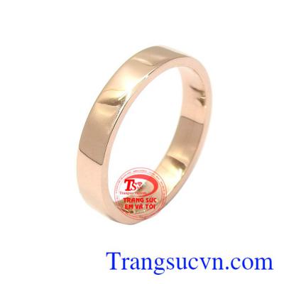 Nhẫn nam vàng hồng phong cách vàng 14k chế tác đơn giản, thời trang, mang lại sự sang trọng và lịch lãm cho người đeo