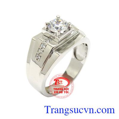 Nhẫn nam vàng trắng phong độ 10k nhập khẩu nguyên chiếc từ Korea kiểu dáng đẹp, chất lượng cao