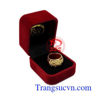 Nhẫn ngọc bọc rồng vàng công danh