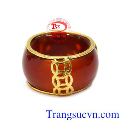 Nhẫn ngọc bọc rồng vàng công danh vàng 10k giao hàng trên toàn quốc.