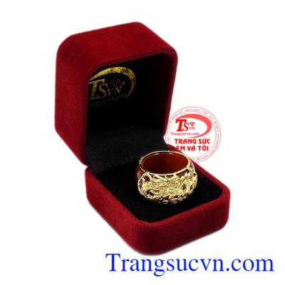 Nhẫn ngọc mã não bọc rồng thăng tiến
