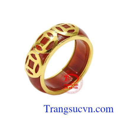 Nhẫn ngọc mã não kim tiền hiện đang được nhiều người yêu thích và lựa chọn.
