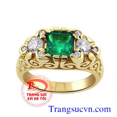 Nhẫn nữ gắn đá vàng tây