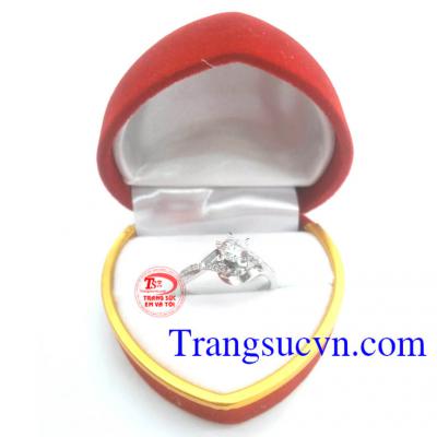 nhẫn nữ vàng trắng bảo hành đảm bảo,giao hàng toàn quốc, Nhẫn nữ vàng trắng 18k