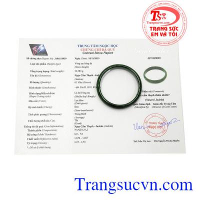 Sản phẩm có giấy kiểm định đá quý. Vòng cẩm thạch thiên nhiên quý bà.
