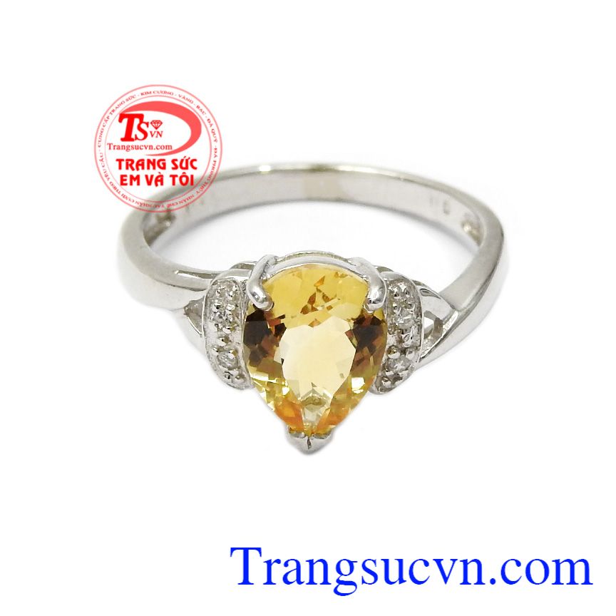 Các quý tộc La Mã cổ đại thường đeo một chiếc nhẫn thạch anh vàng bởi vì họ tin rằng những viên đá này là biểu tượng của sự thông thái,Nhẫn nữ bạc thạch anh vàng cao cấp