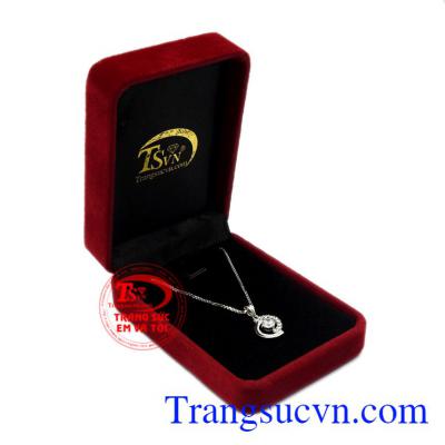 Bộ mặt dây vàng trắng thanh tao vàng 10k