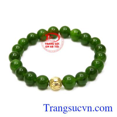 Chuỗi tay Nephrite charm vàng