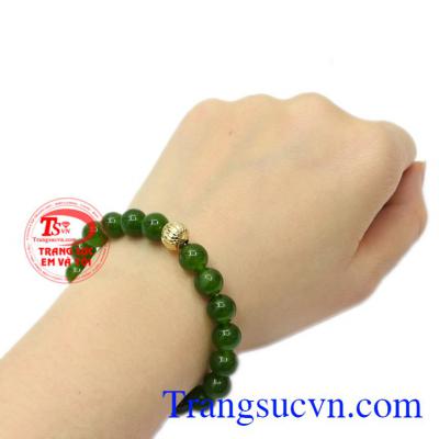 Chuỗi tay Nephrite charm vàng 10k chất lượng.