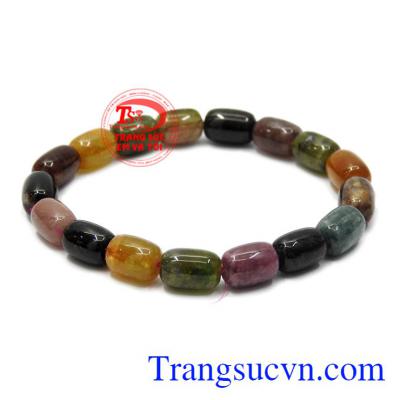 Chuỗi tay Tourmaline may mắn được chế tác tinh tế, đầy màu sắc từ đá Tourmaline thiên nhiên.