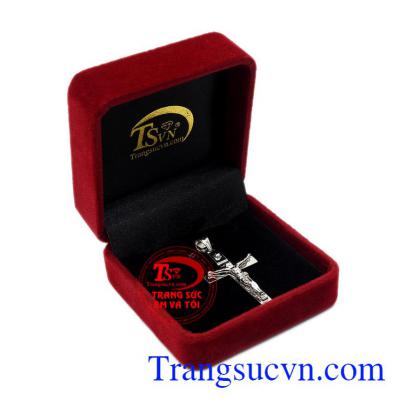 Mặt dây nữ thánh giá vàng trắng vàng 18k