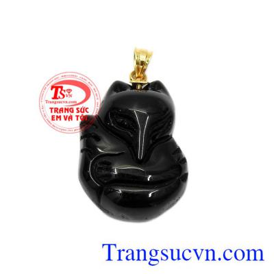 Mặt hồ ly obsidian huyền bí