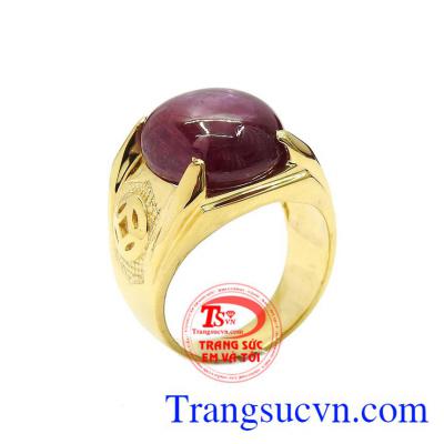 Nhẫn nam ruby sao thiên nhiên tài lộc