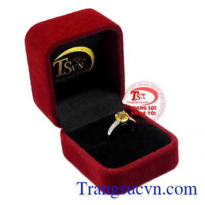 Sản phẩm thích hợp làm quà tặng cho người thân và bạn bè,Nhẫn nữ bạc Citrine trang nhã