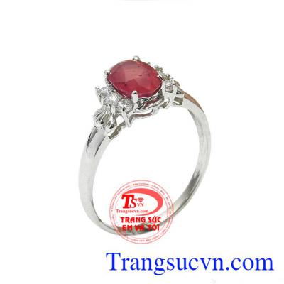 Nhẫn nữ bạc ruby quyến rũ