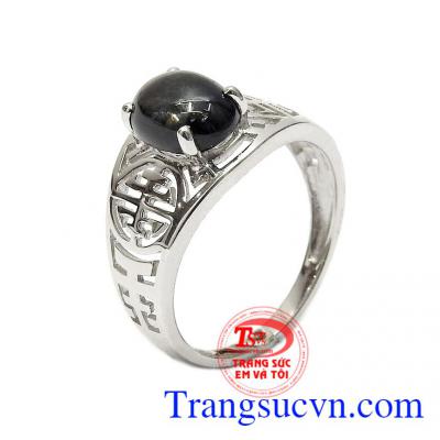 Nhẫn nữ bạc Sapphire thiên nhiên