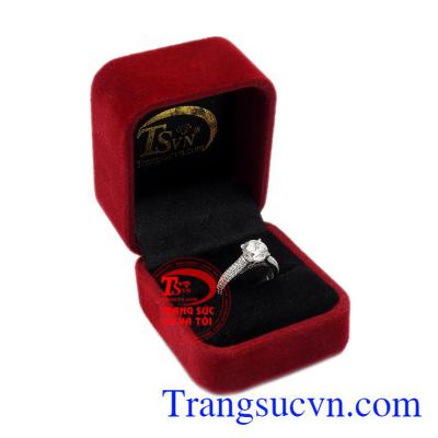 Nhẫn nữ vàng trắng thanh thoát vàng 10k