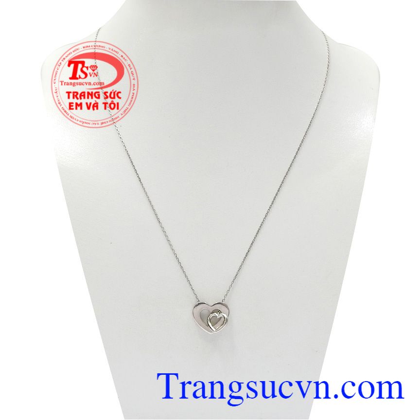 Bộ dây vàng trắng trái tim lồng nhau là sản phẩm được nhập khẩu từ Hàn Quốc nhẹ nhàng, kiểu dáng thời trang,Bộ dây vàng trắng trái tim lồng nhau