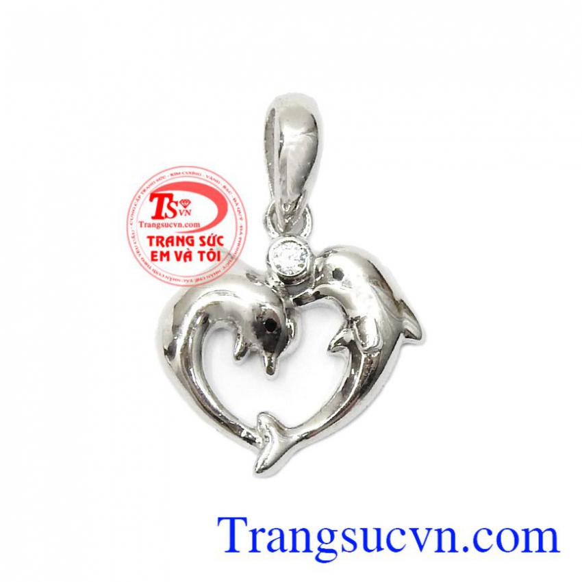 Mặt dây vàng trắng cá heo