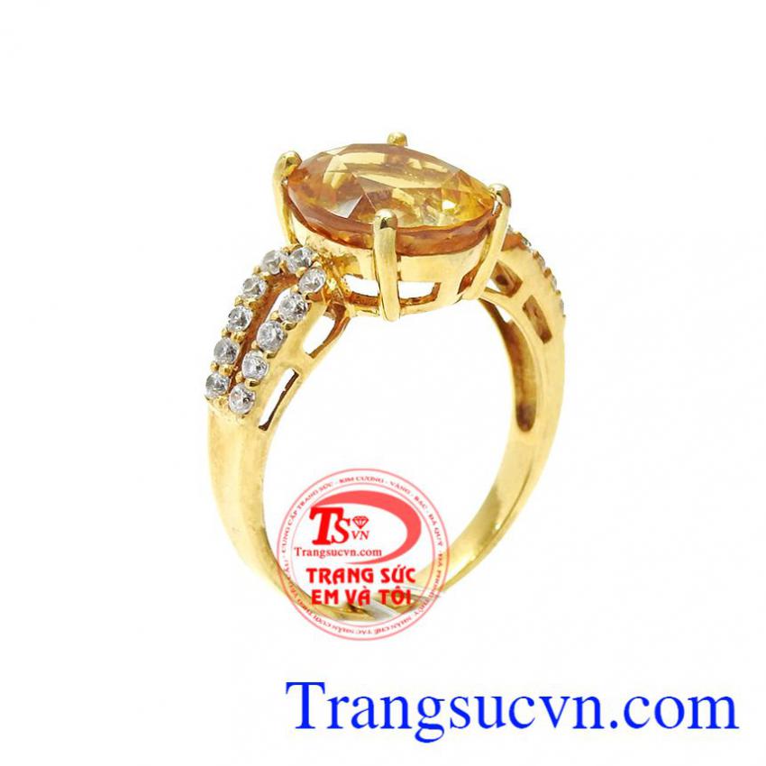 Nhẫn nữ thạch anh vàng chất lượng