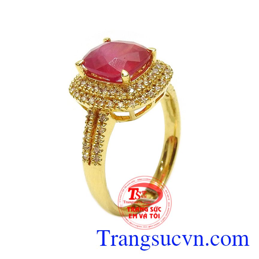 Nhẫn nữ vàng Ruby đẳng cấp là sản phẩm được chế tác tinh xảo, mang lại vẻ đẹp sang trọng, tinh tế cho người đeo,Nhẫn nữ vàng Ruby đẳng cấp