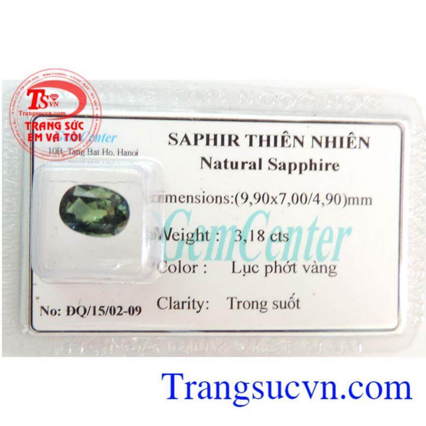 Saphire trong suốt 3 ct
