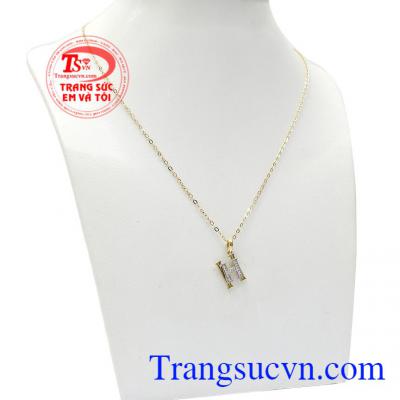 Kiểu dáng thanh lịch, trang nhã mang lại sự quý phái cho người sử dụng,Bộ dây chuyền nữ vàng chữ H