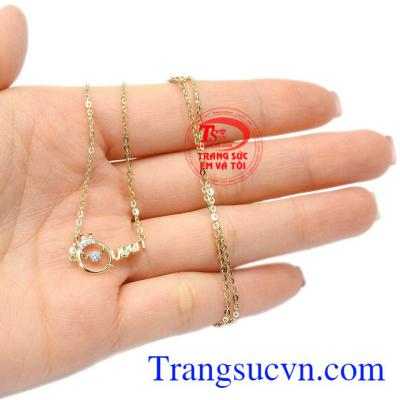 Bộ dây chuyền vàng nữ hoàng vàng 10k giao hàng toàn quốc.