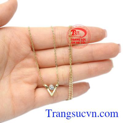 Bộ dây liền mặt hiện đại Korea vàng 10k đảm bảo uy tín.