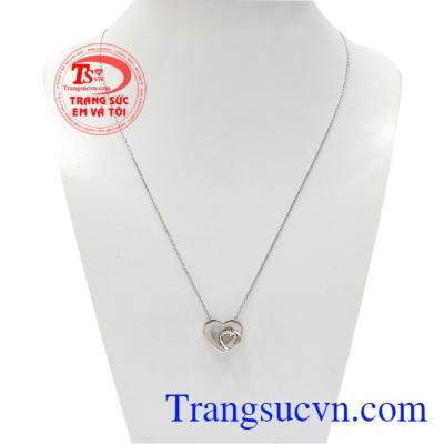 Bộ dây vàng trắng trái tim lồng nhau là sản phẩm được nhập khẩu từ Hàn Quốc nhẹ nhàng, kiểu dáng thời trang,Bộ dây vàng trắng trái tim lồng nhau