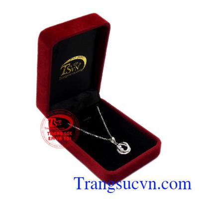 Bộ mặt dây vàng trắng tinh tế