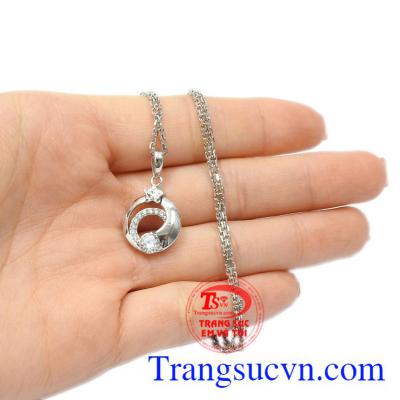 Bộ mặt dây vàng trắng vĩnh cửu vàng 10k ngây thơ.