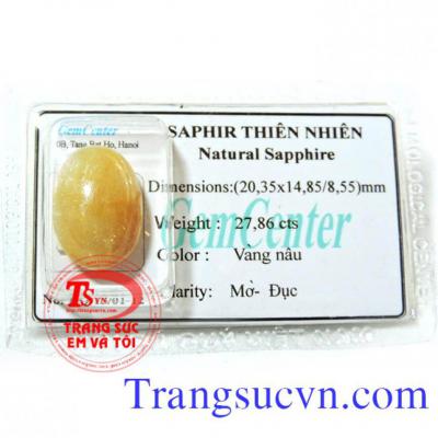 Đá Saphir vàng lục yên, yêu bái, việt nam, phù hợp làm mặt nhẫn hoặc mặt dây chuyền