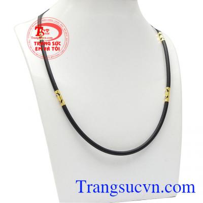 Chế tác từ vàng 10k chuẩn chất lượng đeo cùng mặt dây hoặc mặt phật bọc vàng hợp cho nam,Dây cao su bọc vàng rẻ