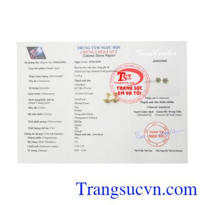 Hoa tai thạch anh tím may mắn