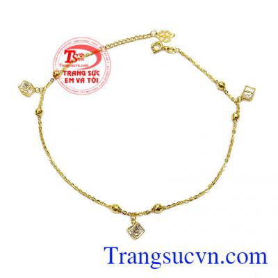 Lắc chân vàng độc đáo là sản phẩm được chế tác tinh xảo từ vàng 10k chất lượng và sáng đẹp,Lắc chân vàng độc đáo