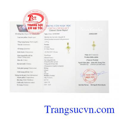 Mặt dây chuyền Peridot điệu đà