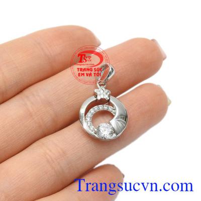 Mặt dây nữ vàng trắng vĩnh cửu Korea vàng 10k tinh tế.